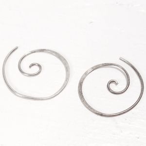 Sterling Silver Swirl Hoop Earrings